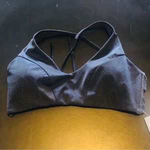 Snakeskin print - navy/black bikini top